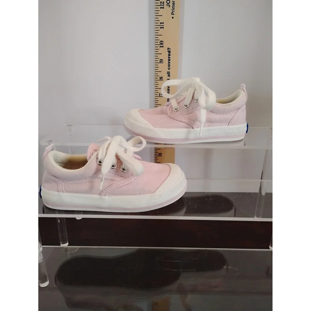 Keds Kids Jump Kick Pink Canvas Memory Foam Lace Up Sneakers 5.5M